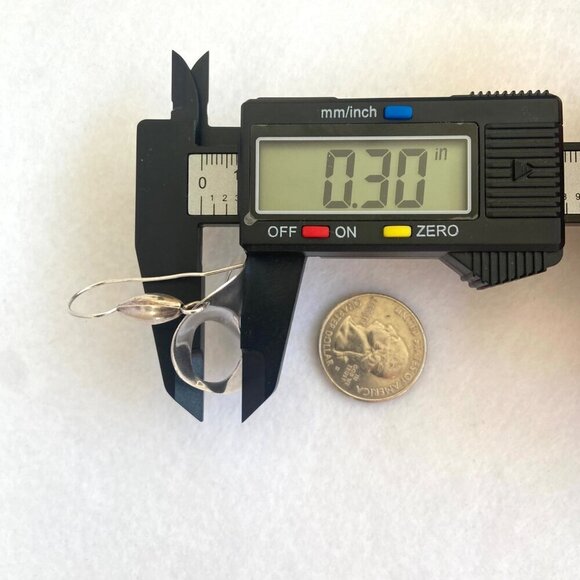 Sterling Silver 925 Artisan Modernist Style Infinity Disc Dangle Drop Earrings - Picture 16 of 16